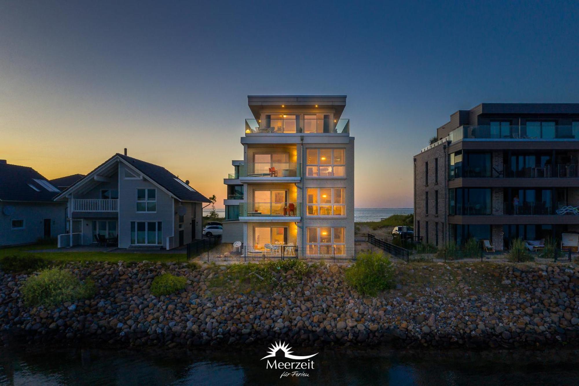 Horizont- Direkt Am Wasser, Hafenblick, Fahrstuhl, Sauna, Ueberdachter Balkon 奥尔本尼兹 外观 照片