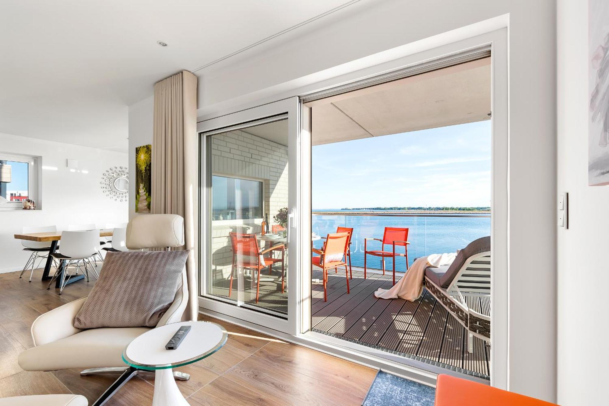 Horizont- Direkt Am Wasser, Hafenblick, Fahrstuhl, Sauna, Ueberdachter Balkon 奥尔本尼兹 外观 照片